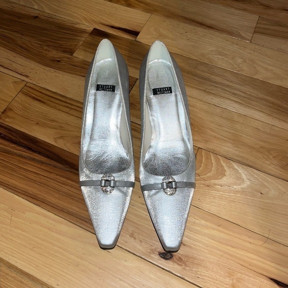 Silver Stuart Weitzman heels - Picture 1 of 4